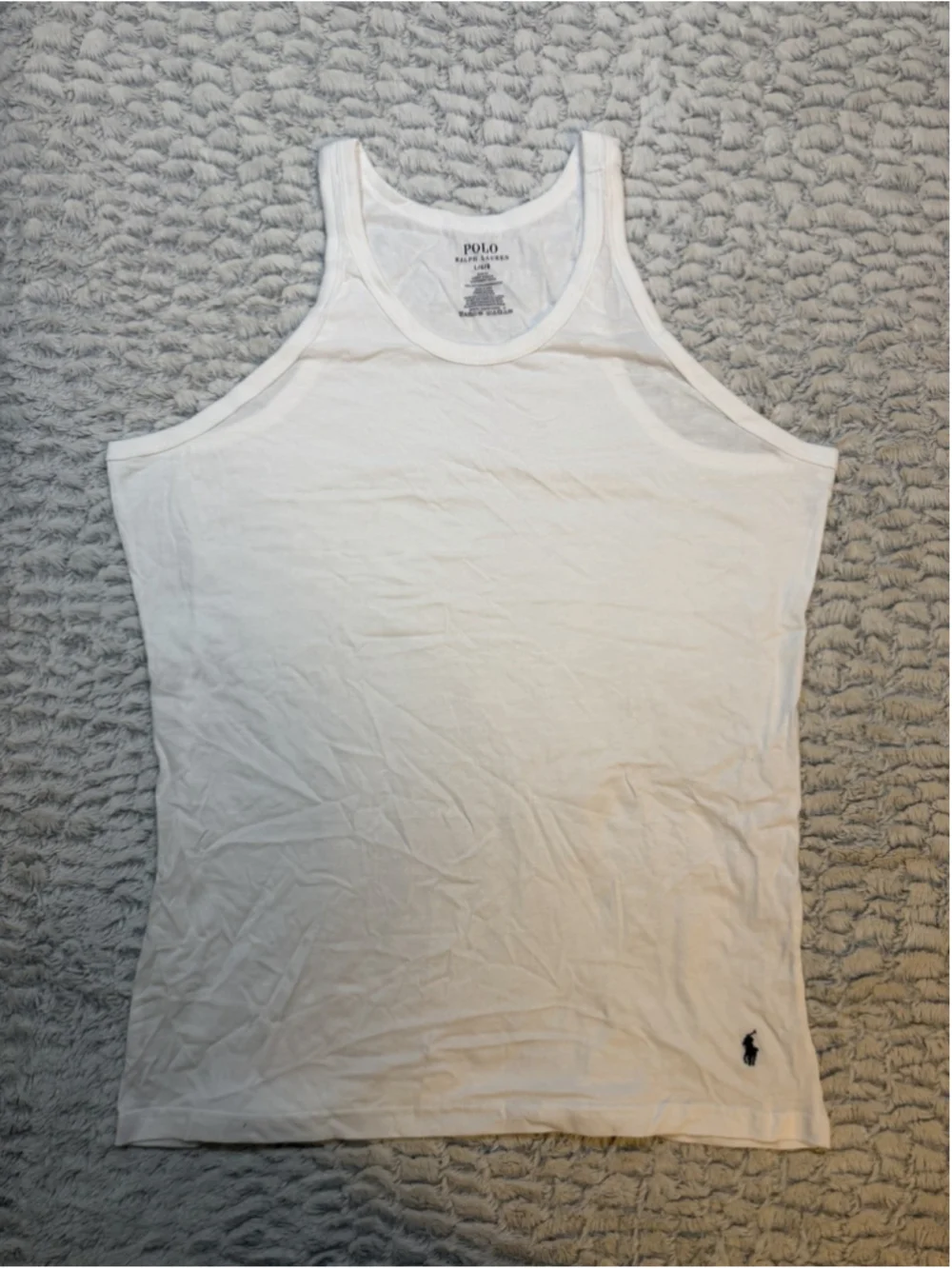 Polo Ralph Lauren Men's Slim Fit Cotton Knit White Tank Undershirt Size L